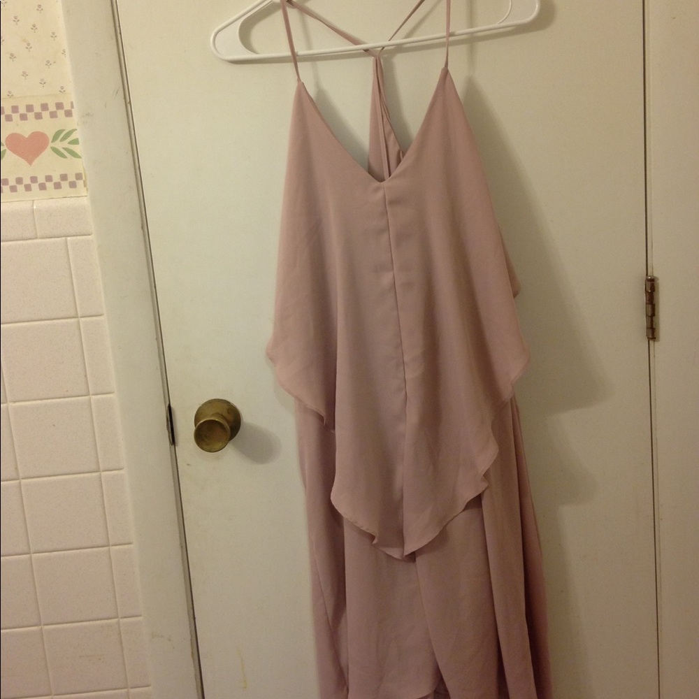 Blush Greek Style Ruffle Dress